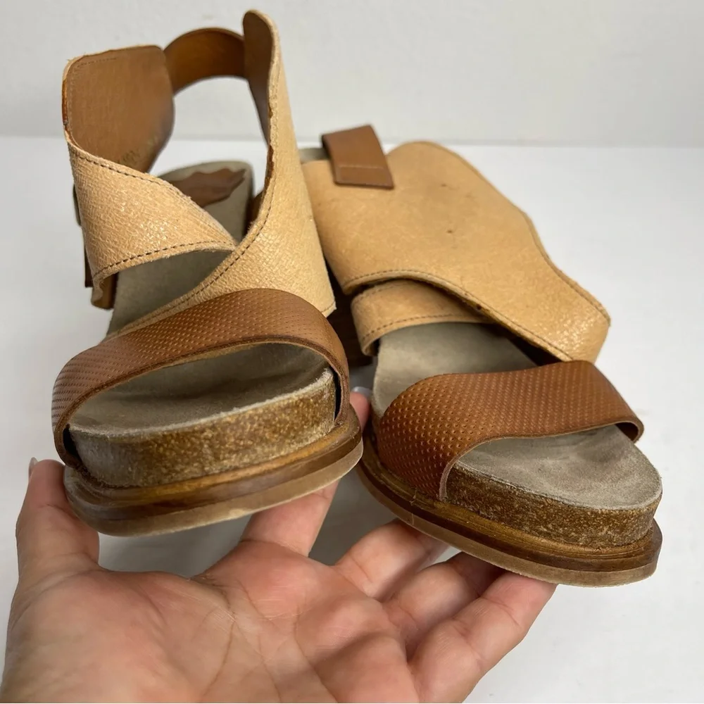 Anthropologie Coqueterra Sanne Leather Heels Sandals Size 37 Bohemian